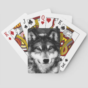 Schwarz-Weiß-Wolf Spielkarten