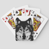 Schwarz-Weiß-Wolf Spielkarten (Rückseite)