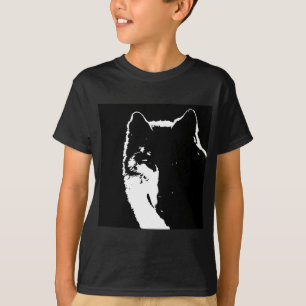 Schwarz-Weiß-Wolf T-Shirt