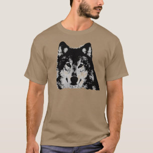 Schwarz-Weiß-Wolf T-Shirt