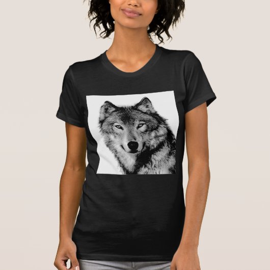Schwarz-Weiß-Wolf T-Shirt (Vorderseite)