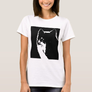 Schwarz-Weiß-Wolf T-Shirt