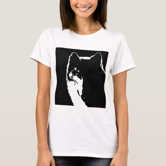 Schwarz-Weiß-Wolf T-Shirt (Vorderseite)
