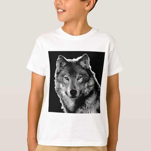 Schwarz-Weiß-Wolf T-Shirt (Vorderseite)
