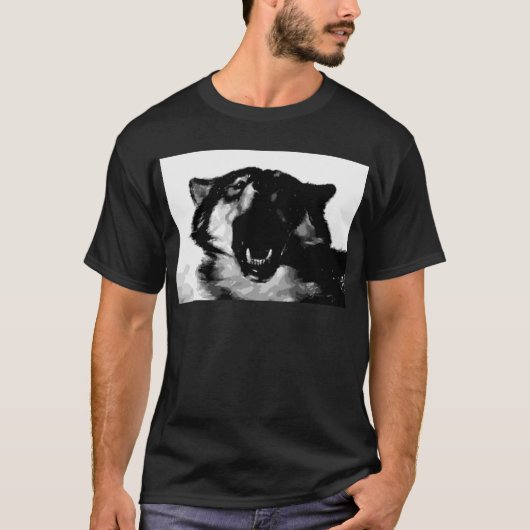 Schwarz-Weiß-Wolf T-Shirt (Vorderseite)