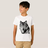 Schwarz-Weiß-Wolf T-Shirt (Vorne ganz)