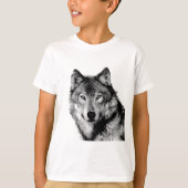 Schwarz-Weiß-Wolf T-Shirt (Vorderseite)