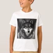 Schwarz-Weiß-Wolf T-Shirt (Vorderseite)