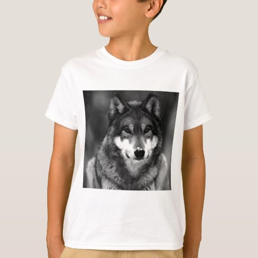 Schwarz-Weiß-Wolf T-Shirt (Vorderseite)