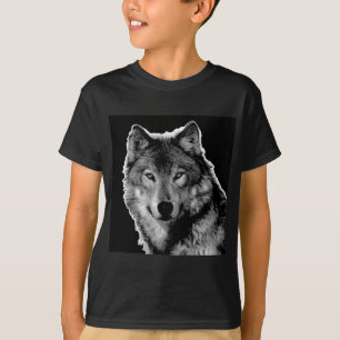 Schwarz-Weiß-Wolf T-Shirt