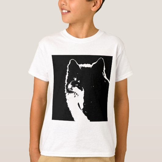 Schwarz-Weiß-Wolf T-Shirt (Vorderseite)