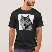 Schwarz-Weiß-Wolf T-Shirt (Vorderseite)