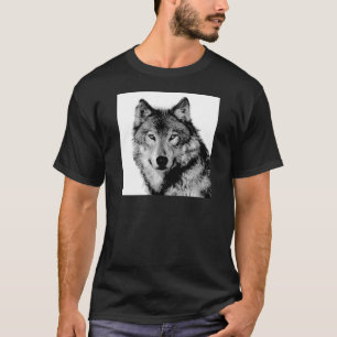 Schwarz-Weiß-Wolf T-Shirt