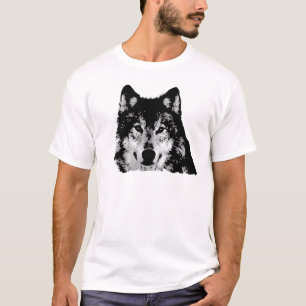 Schwarz-Weiß-Wolf T-Shirt