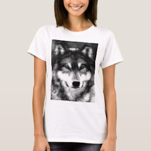 Schwarz-Weiß-Wolf T-Shirt