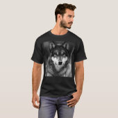 Schwarz-Weiß-Wolf T-Shirt (Vorne ganz)
