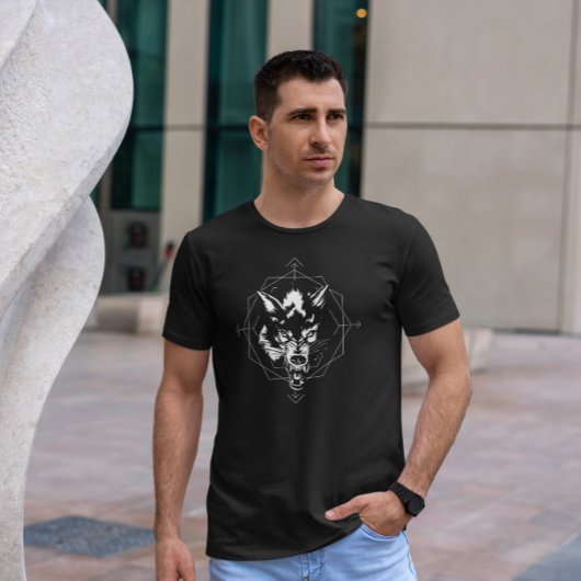 Schwarz-Weiß-Wolf T-Shirt