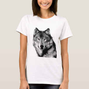 Schwarz-Weiß-Wolf T-Shirt