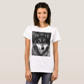Schwarz-Weiß-Wolf T-Shirt (Vorne ganz)