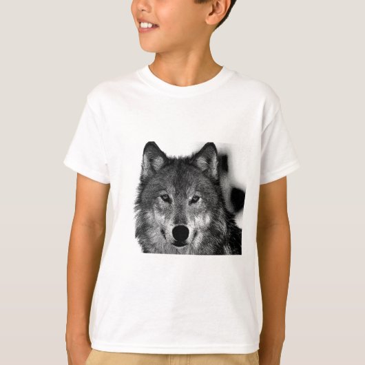 Schwarz-Weiß-Wolf T-Shirt (Vorderseite)