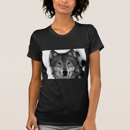 Schwarz-Weiß-Wolf T-Shirt (Vorderseite)