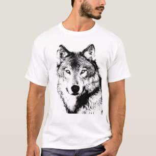 Schwarz-Weiß-Wolf T-Shirt