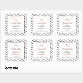 Schwarz-weiß Word Art Product Label Rose Gold Herz Quadratischer Aufkleber (Blatt)