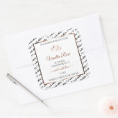 Schwarz-weiß Word Art Product Label Rose Gold Herz Quadratischer Aufkleber (Umschlag)