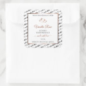 Schwarz-weiß Word Art Product Label Rose Gold Herz Quadratischer Aufkleber (Tasche)