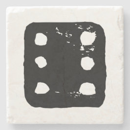 Schwarz-Weiß-Würfel #6 Rustikale Linocut Steinuntersetzer