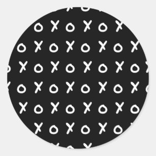 Schwarz & Weiß X O XO X&O's Trendig Cute Runder Aufkleber