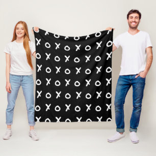 Schwarz & Weiß X O XO XO's Trendig Cute XOXO Fleecedecke