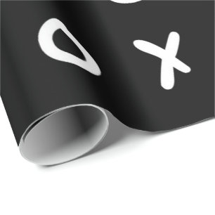 Schwarz & Weiß X O XO XO's Trendige Cute Geschenkpapier