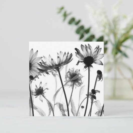 Schwarz-Weiß-X-Ray-Blume (Stehend Vorderseite)