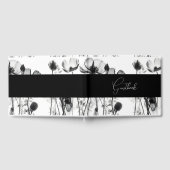 Schwarz-Weiß-X-Ray-Blume Hochzeit Gästebuch (Voll)