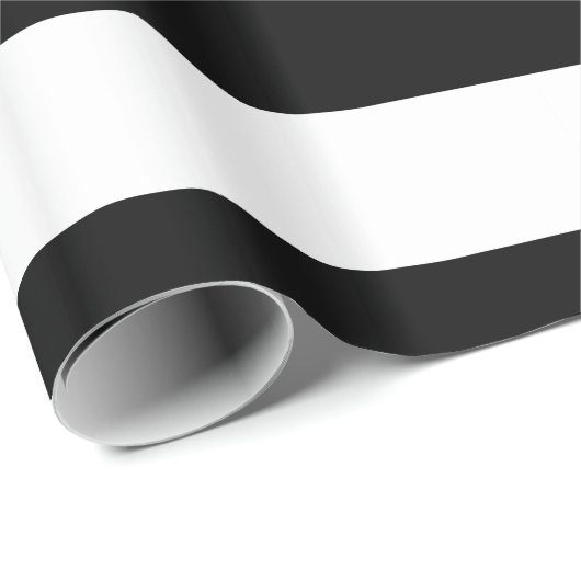 Schwarz, Weiß XL Streifen Muster Geschenkpapier (Rolleneckpunkt)