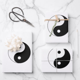 Schwarz-Weiß-Yin-Yang Geschenkpapier Set