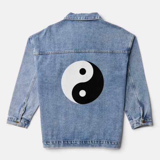 Schwarz-weiß Yin Yang Logo denim Jacke (Rückseite)