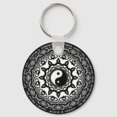 Schwarz-weiß Yin Yang Mandala Tägliche Erinnerung Schlüsselanhänger (Vorderseite)