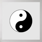 Schwarz-Weiß-Yin-Yang Poster (Vorne)