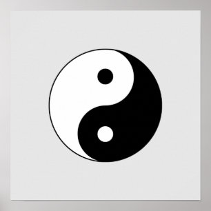 Schwarz-Weiß-Yin-Yang Poster