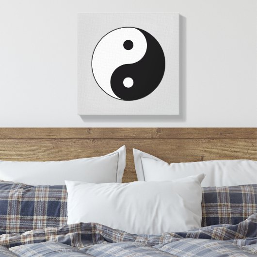 Schwarz-Weiß-Yin-Yang-Stretched-Canvas drucken Leinwanddruck (Insitu (Schlafzimmer))