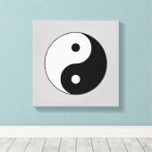Schwarz-Weiß-Yin-Yang-Stretched-Canvas drucken Leinwanddruck (Insitu (Holzboden))