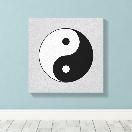Schwarz-Weiß-Yin-Yang-Stretched-Canvas drucken Leinwanddruck (Insitu (Holzboden))