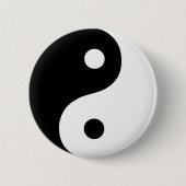 Schwarz-Weiß-Yin-Yang-Taoist-Symbol Button (Vorderseite)