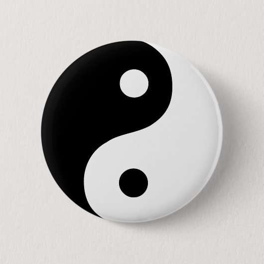 Schwarz-Weiß-Yin-Yang-Taoist-Symbol Button (Vorderseite)