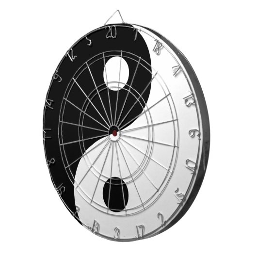 Schwarz-Weiß-Yin-Yang-Taoist-Symbol Dartscheibe (Vorderseite rechts)