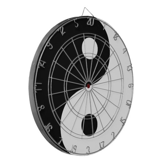 Schwarz-Weiß-Yin-Yang-Taoist-Symbol Dartscheibe (Vorderseite Links)