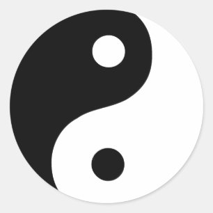 Schwarz-Weiß-Yin-Yang-Taoist-Symbol Runder Aufkleber
