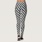 Schwarz-Weiß-Zag-Zag-Schichtdesign Leggings (Rückseite)
